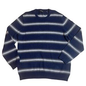 Kenneth Cole‎ New York Mens Ombre Stripe Sweater Blue Gray Size XL